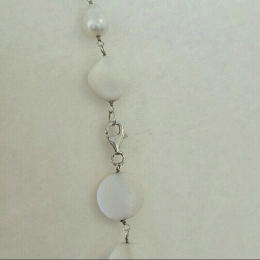 ✨💎 MOP Mother of Pearl Crystal Shell Long Necklace - Picture 5 of 5